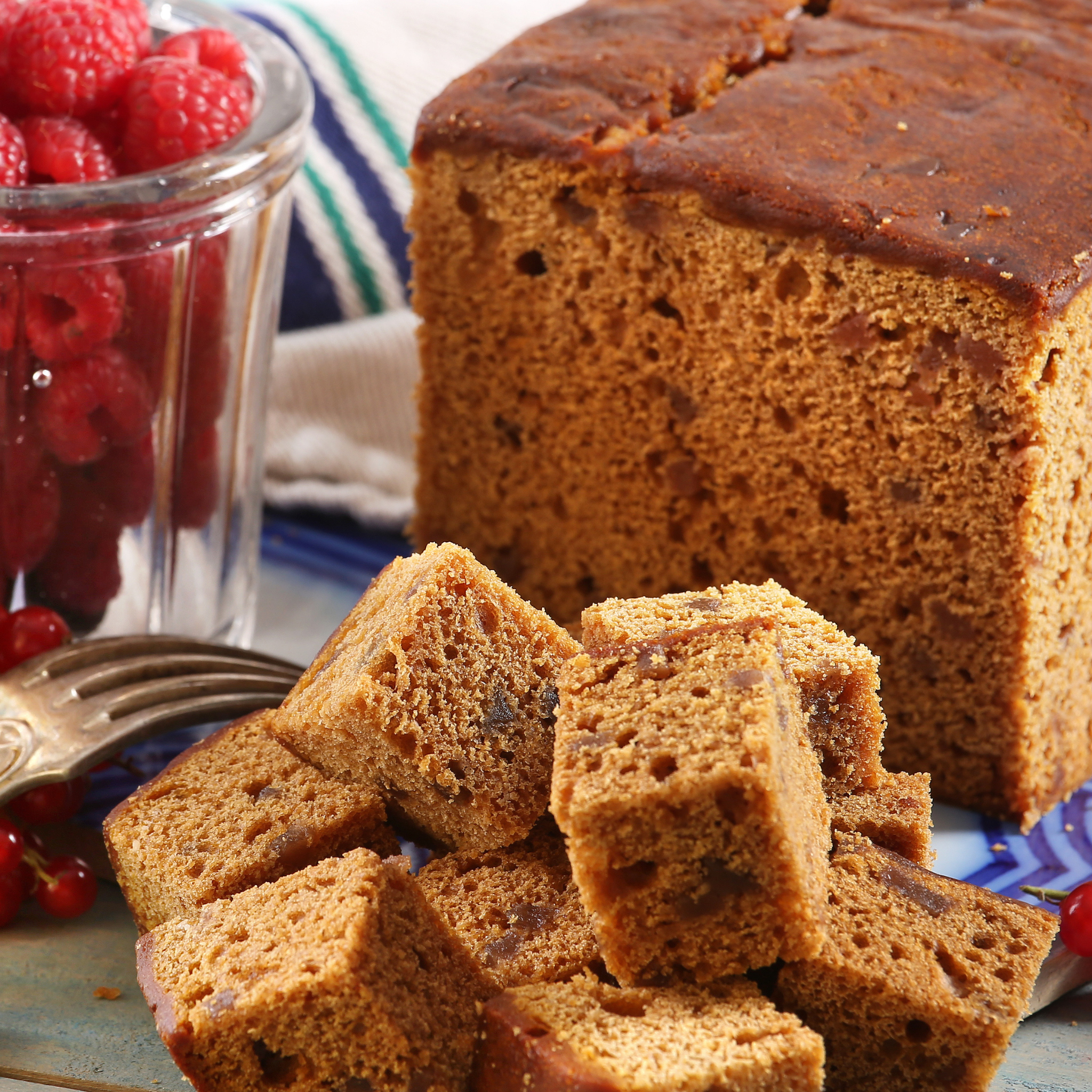 Tranche pain d'épices framboise