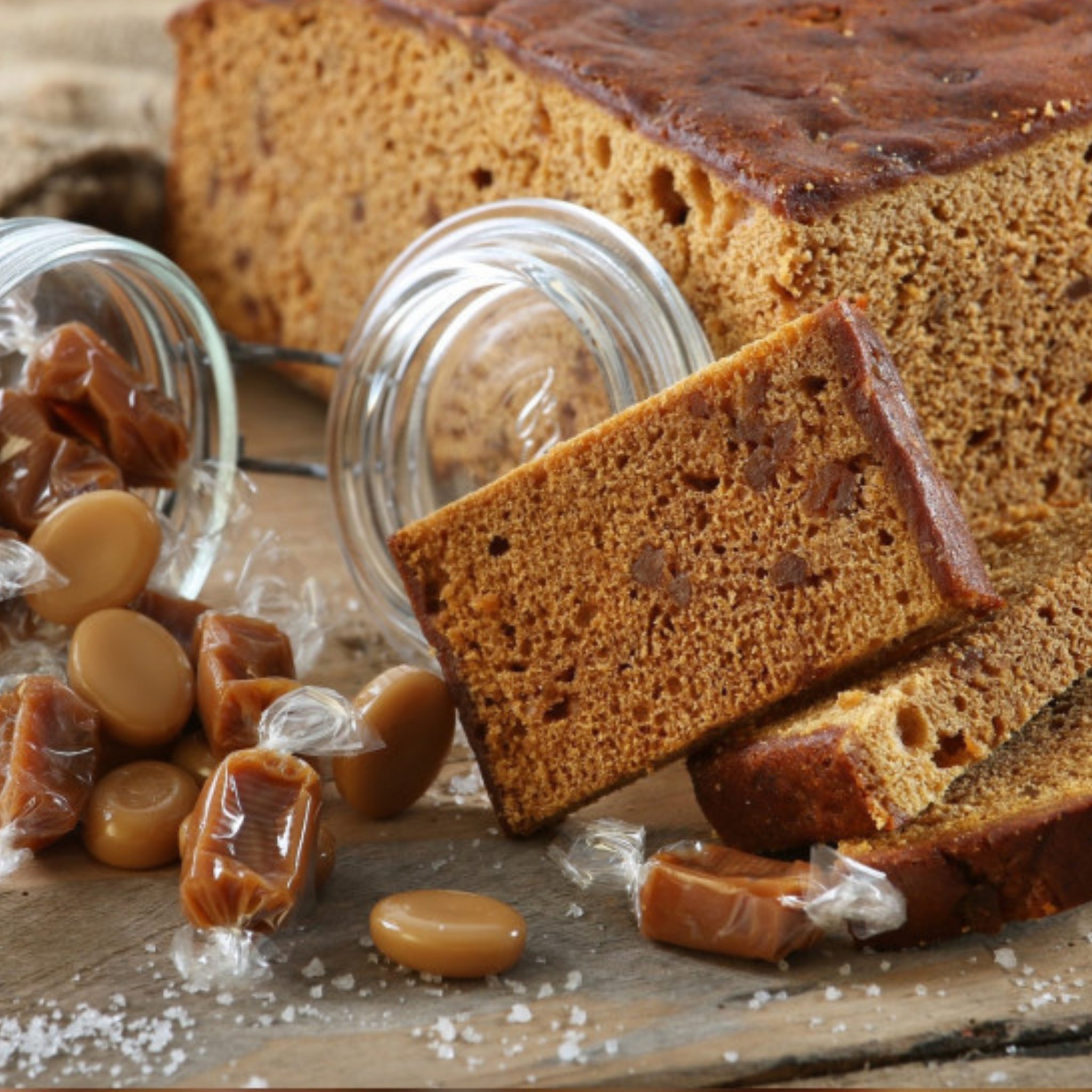 Tranche pain d'épices caramel beurre salé