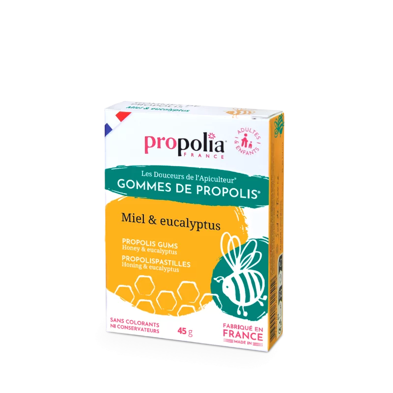 Gomme propolis, miel eucalyptus