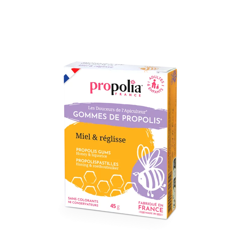 Gomme propolis, miel réglisse