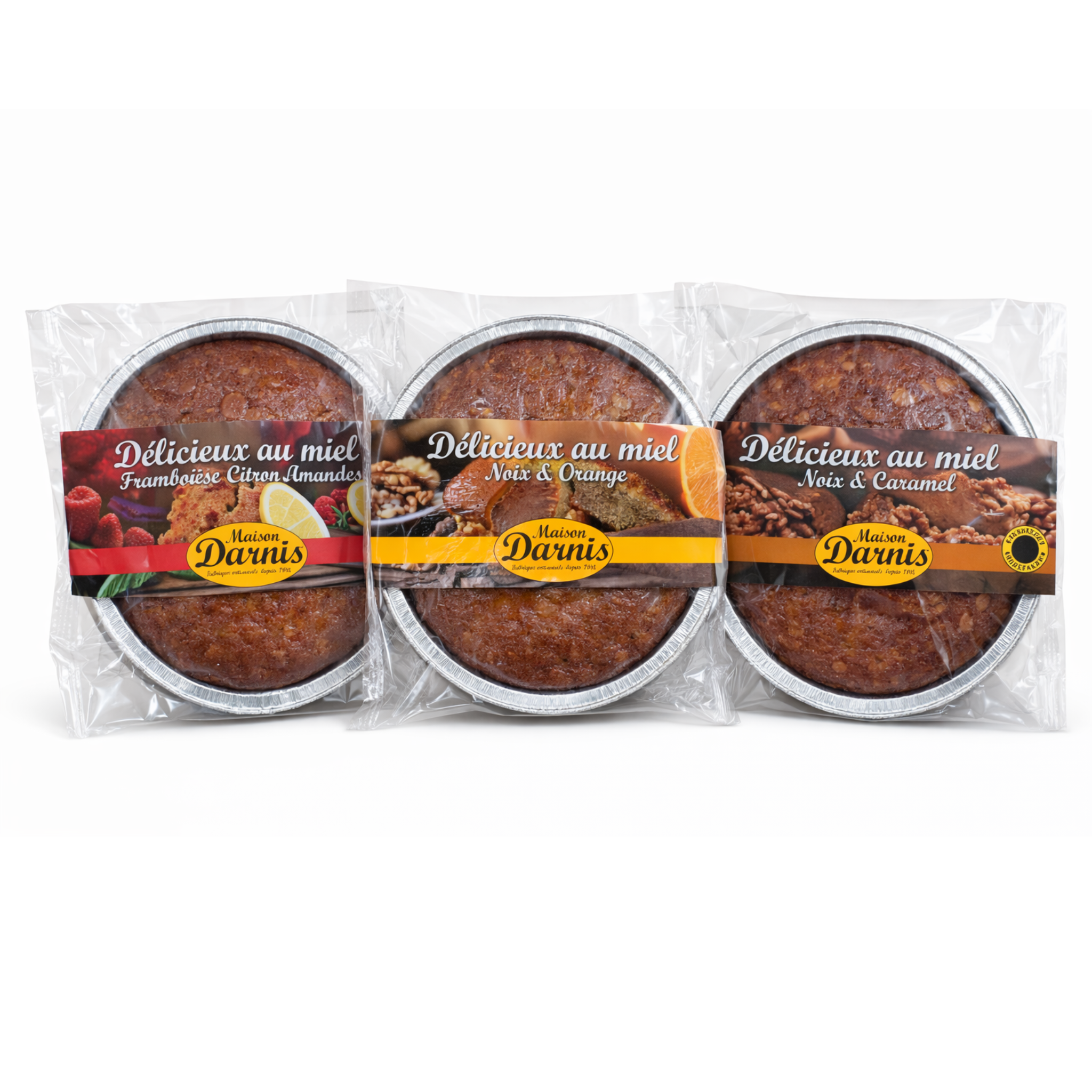 Lot de 3 délicieux au miel (caramel, framboise & orange)