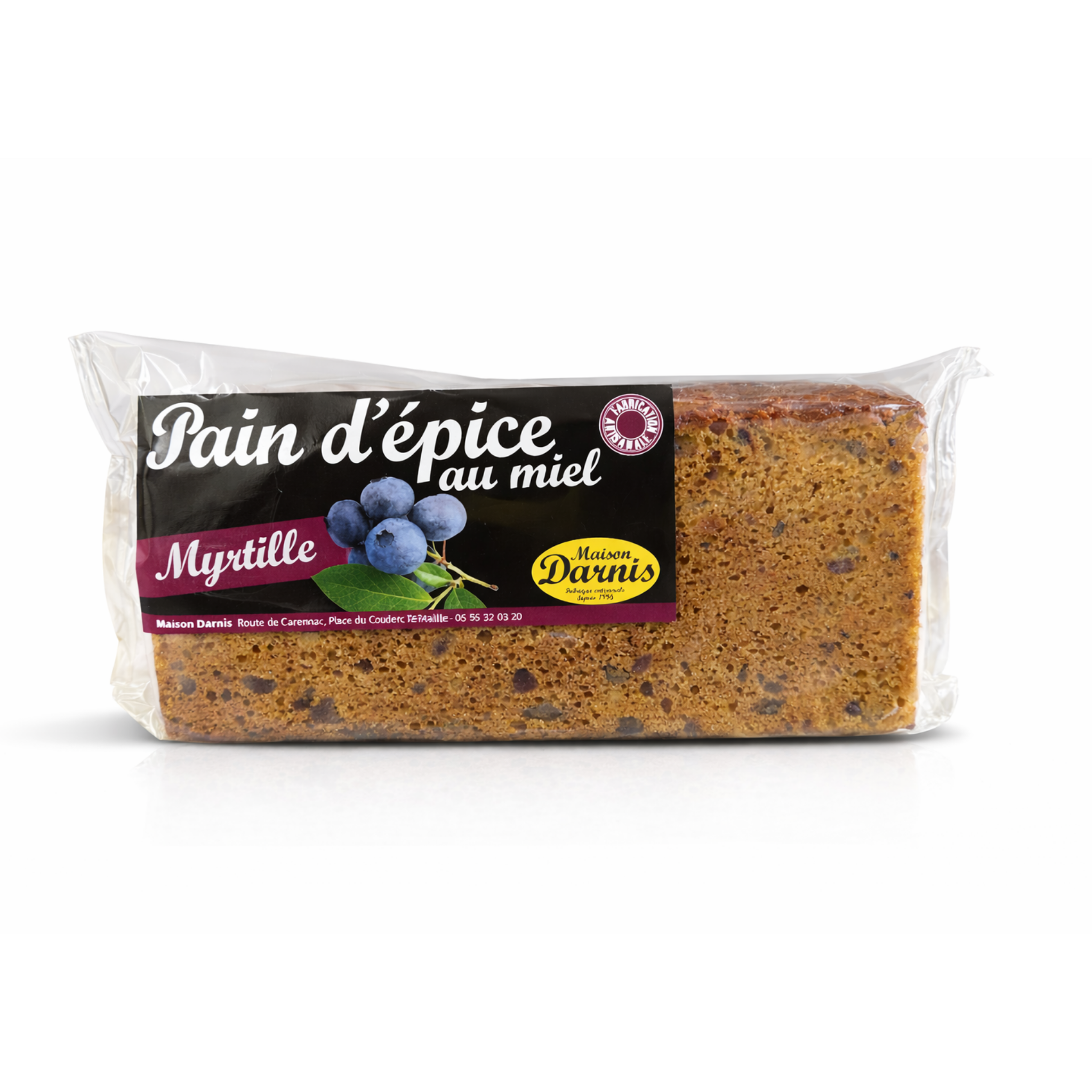 Tranche pain d'épices myrtille