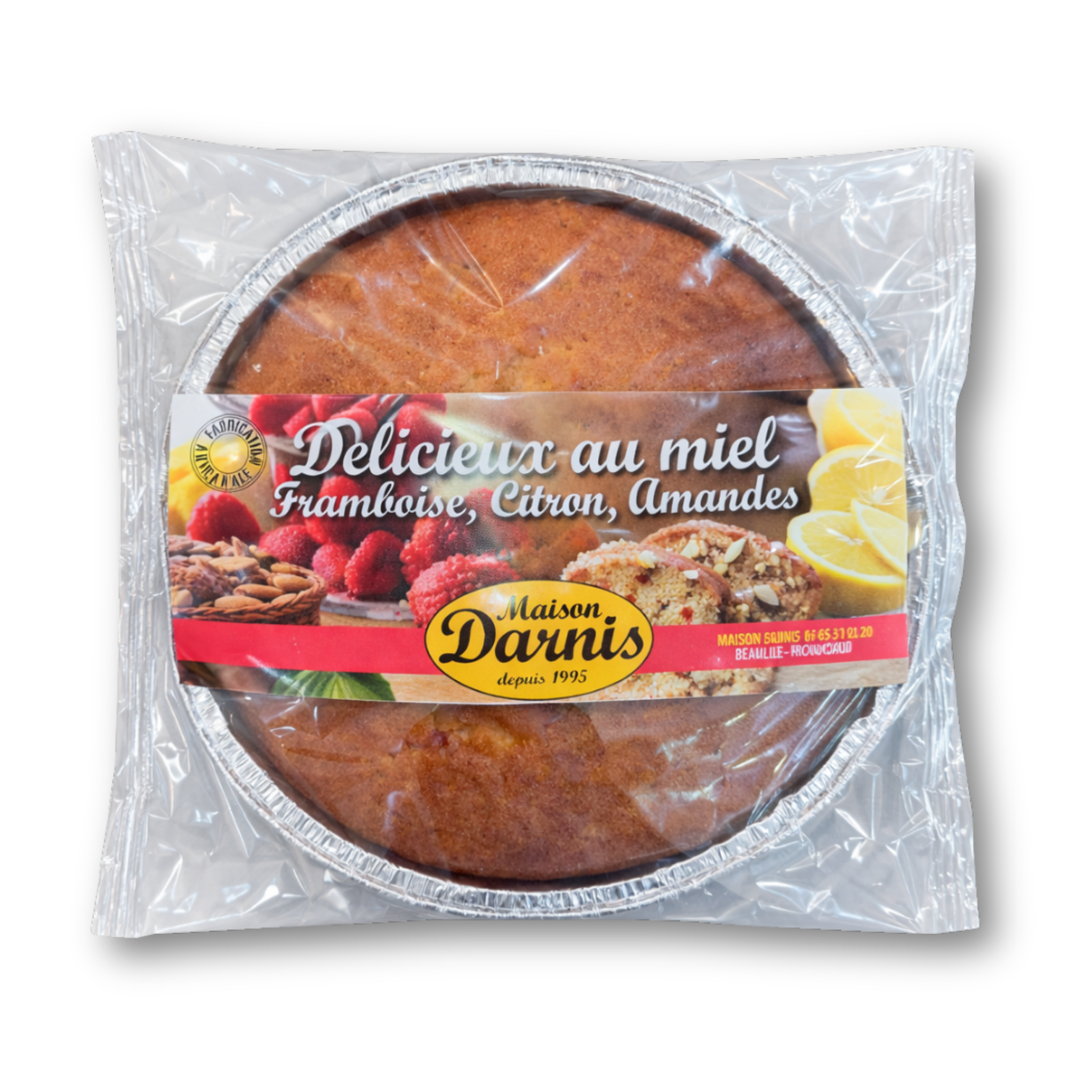 Délicieux au miel, amandes, framboise & citron