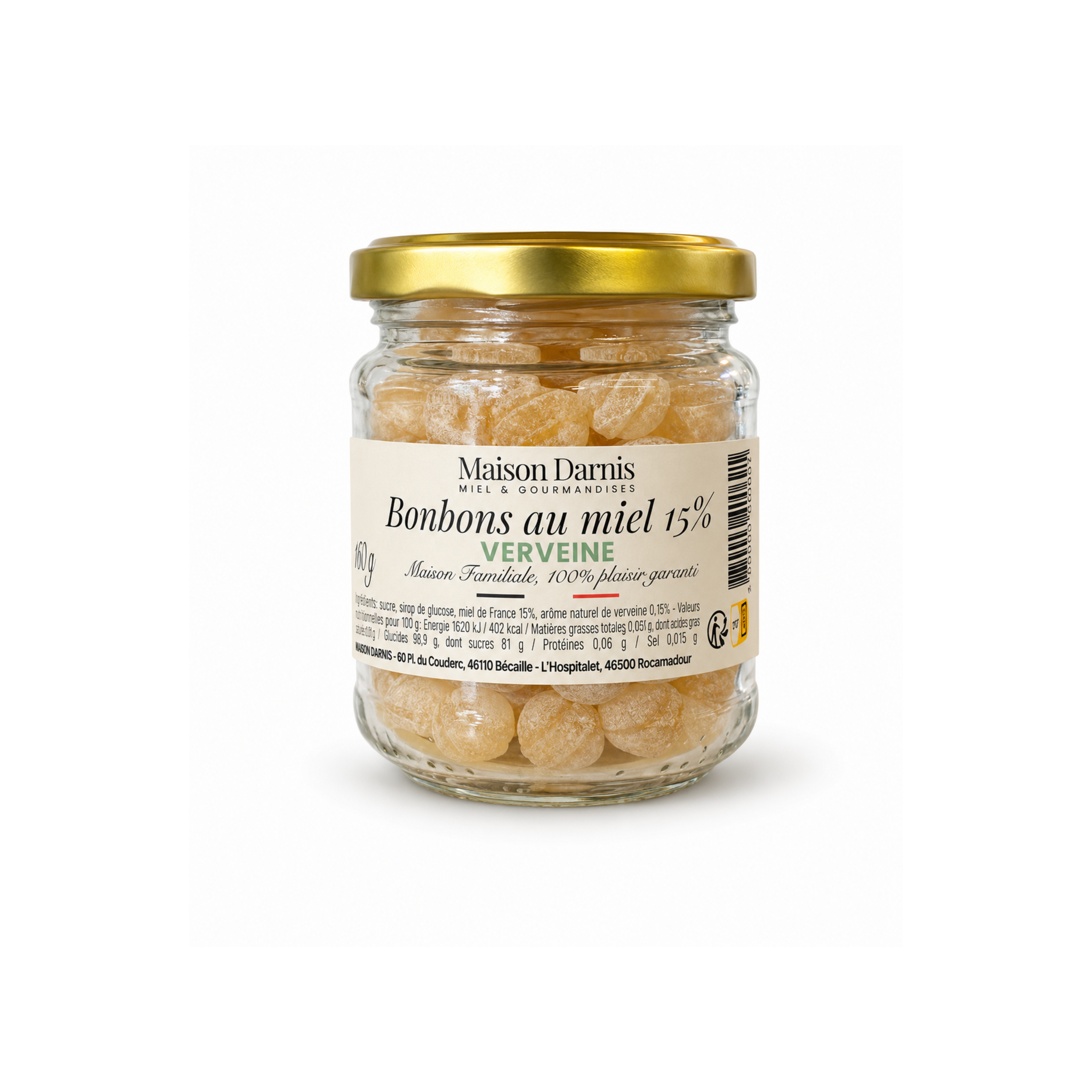 Bonbons verveine au miel 15%