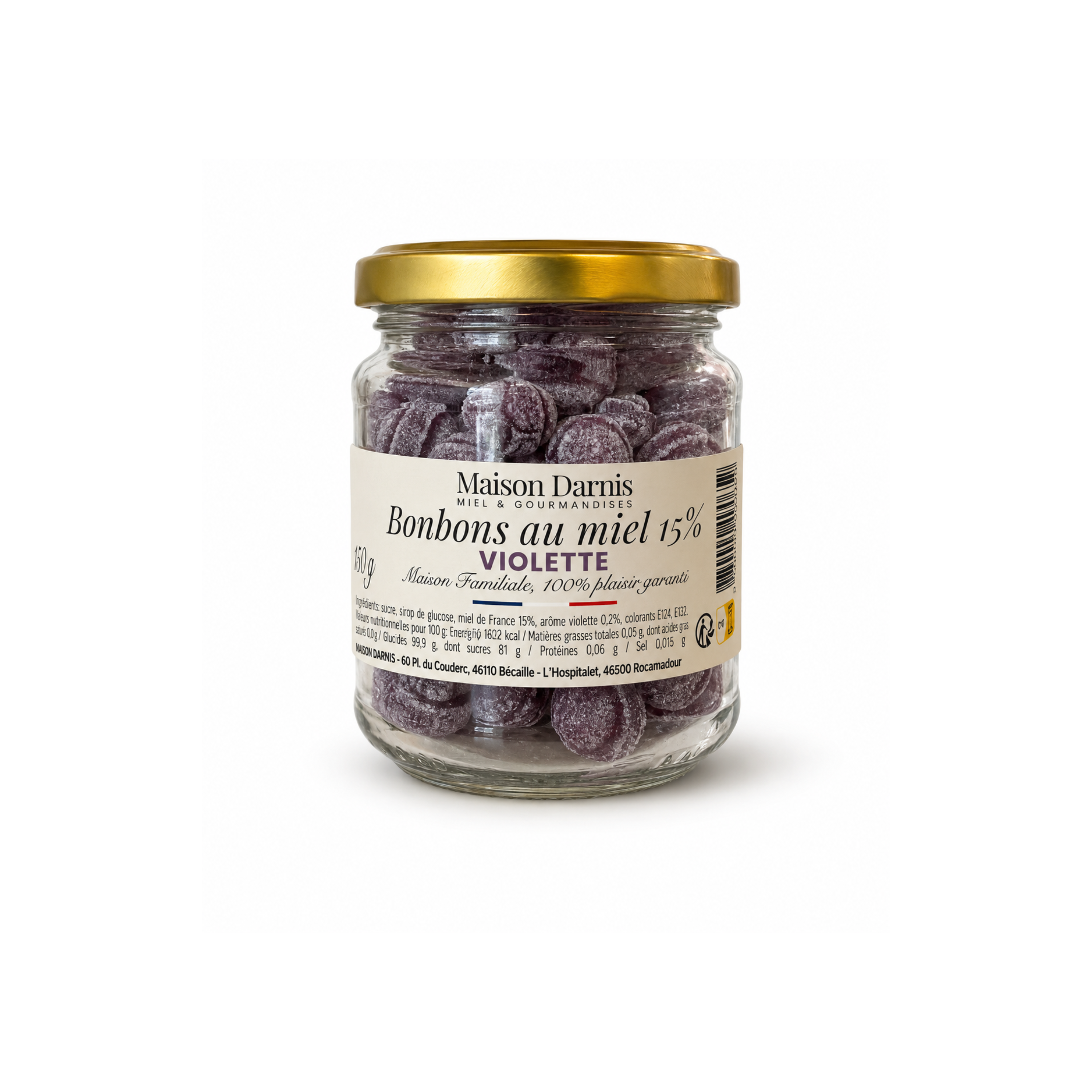 Bonbons violette au miel 15%