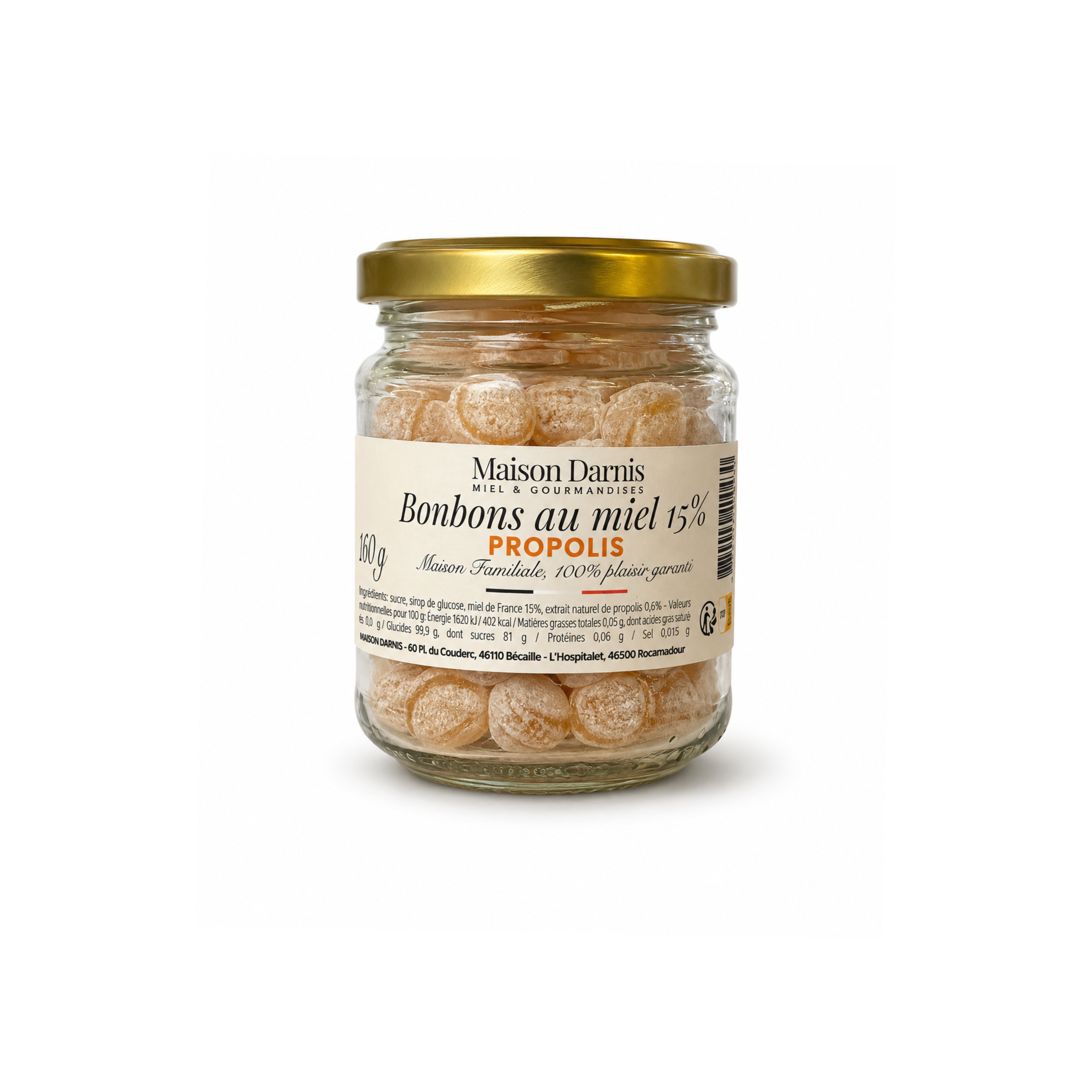 Bonbons propolis au miel 15%