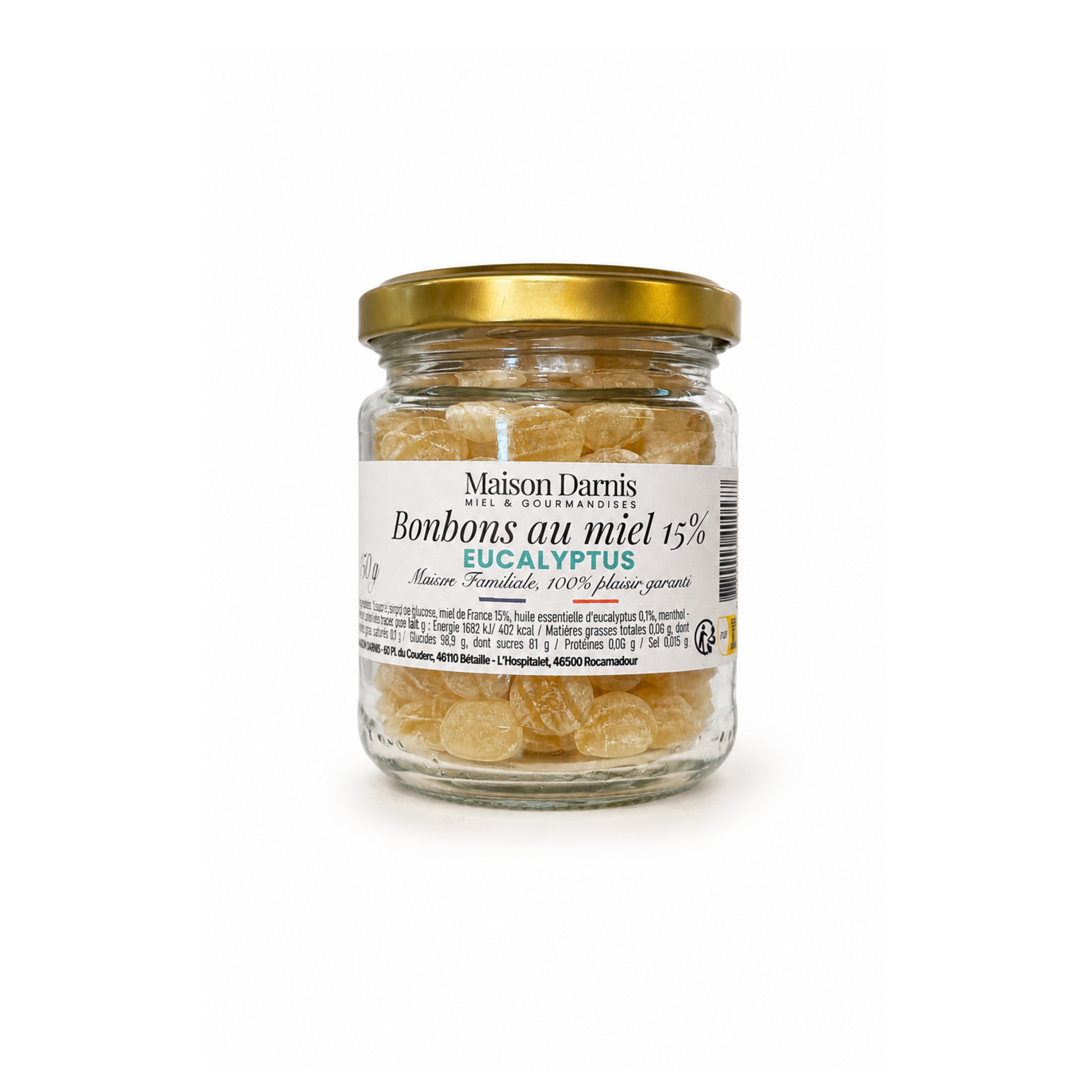 Bonbons eucalyptus au miel 15%