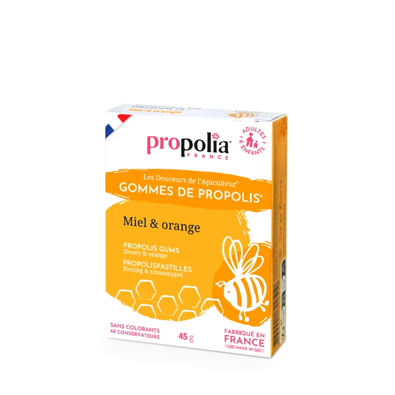 Gomme propolis, miel orange